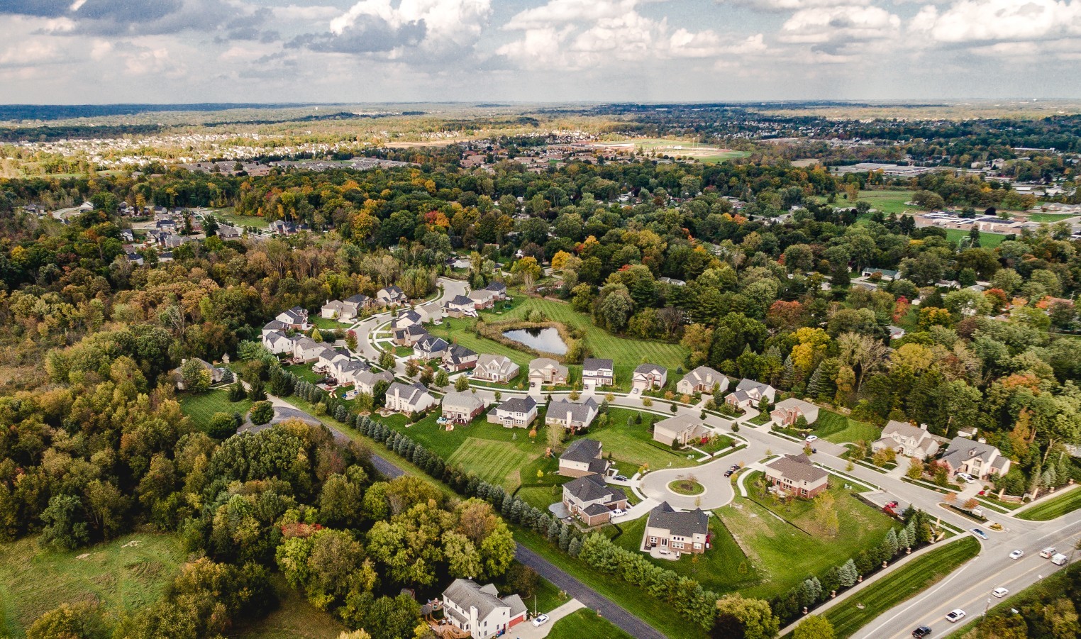 Aerial overview #2 of Charleston Park in South Lyon